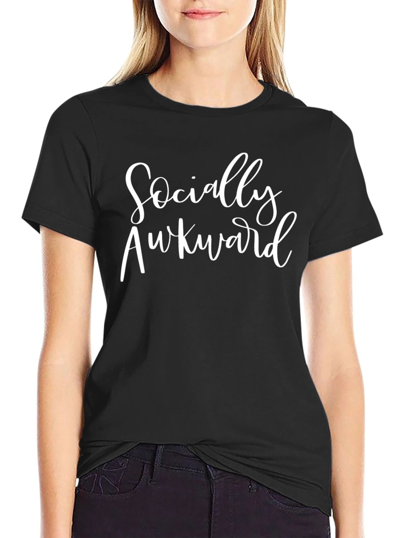 Socially Awkward Graphic T-Shirt - Black