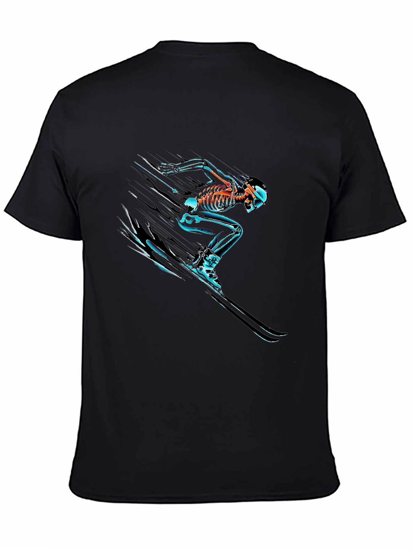 Skeleton Ski T-Shirt - Black Graphic Tee