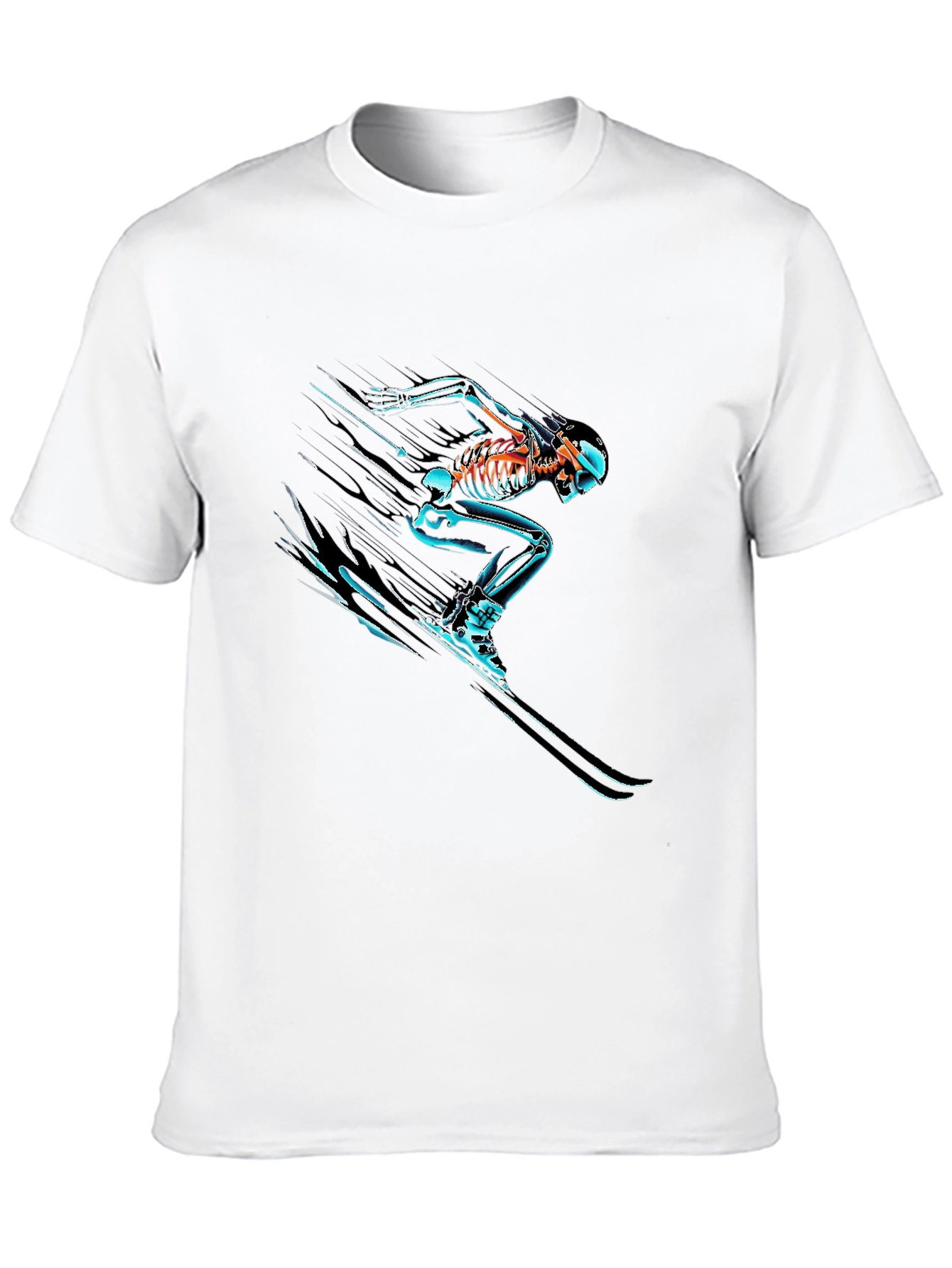 Skeleton Ski T-Shirt - Black Graphic Tee