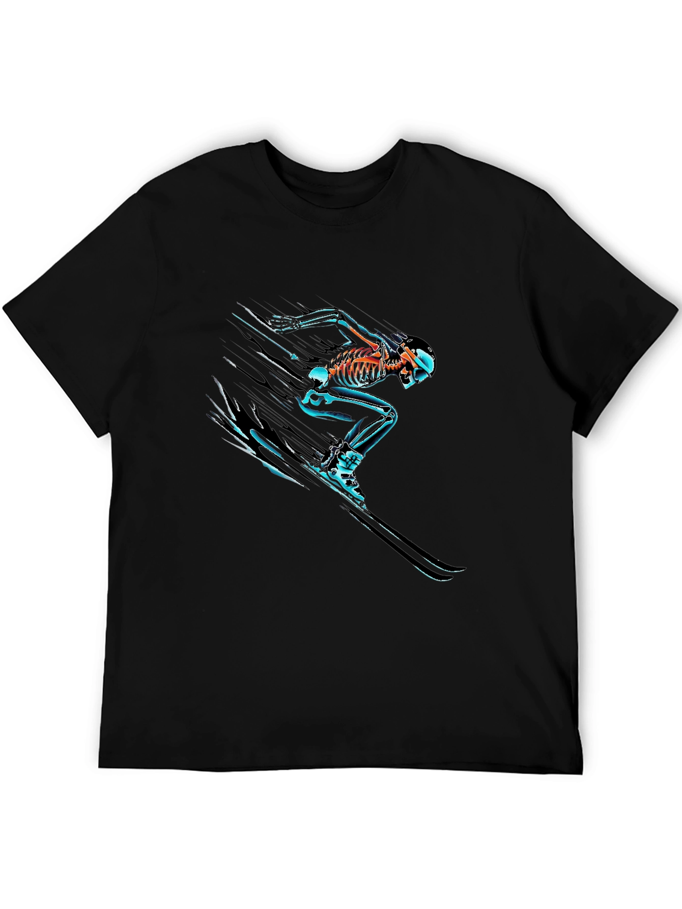 Skeleton Ski T-Shirt - Black Graphic Tee