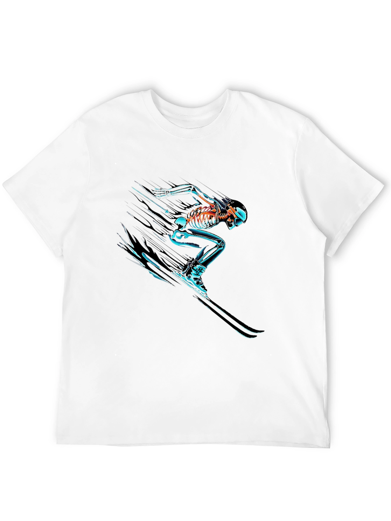 Skeleton Ski T-Shirt - Black Graphic Tee