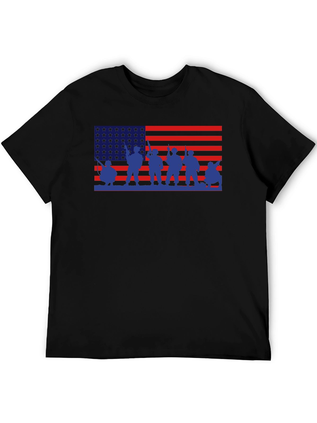 Patriotic American Flag Military Graphic T-Shirt