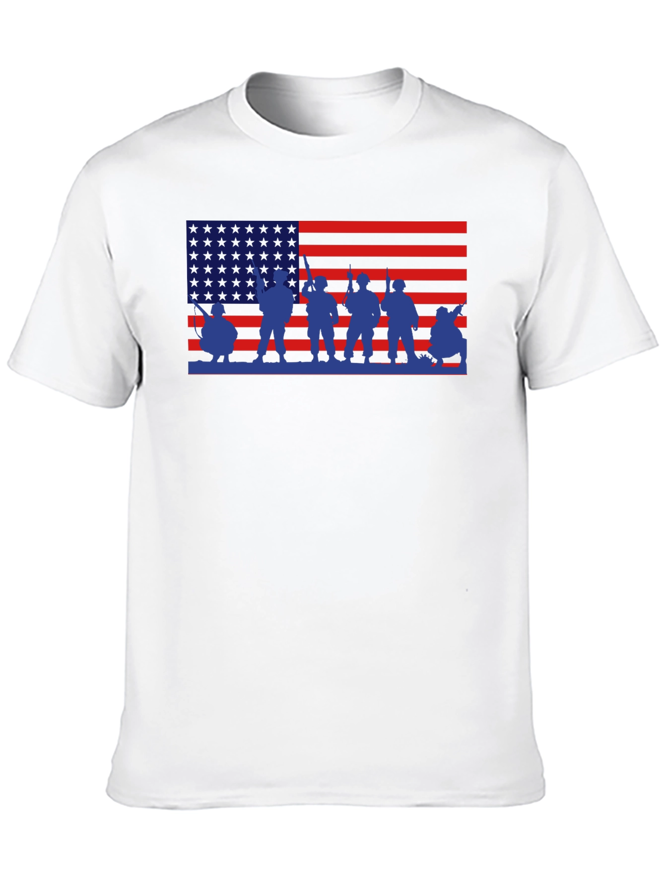 Patriotic American Flag Military Graphic T-Shirt