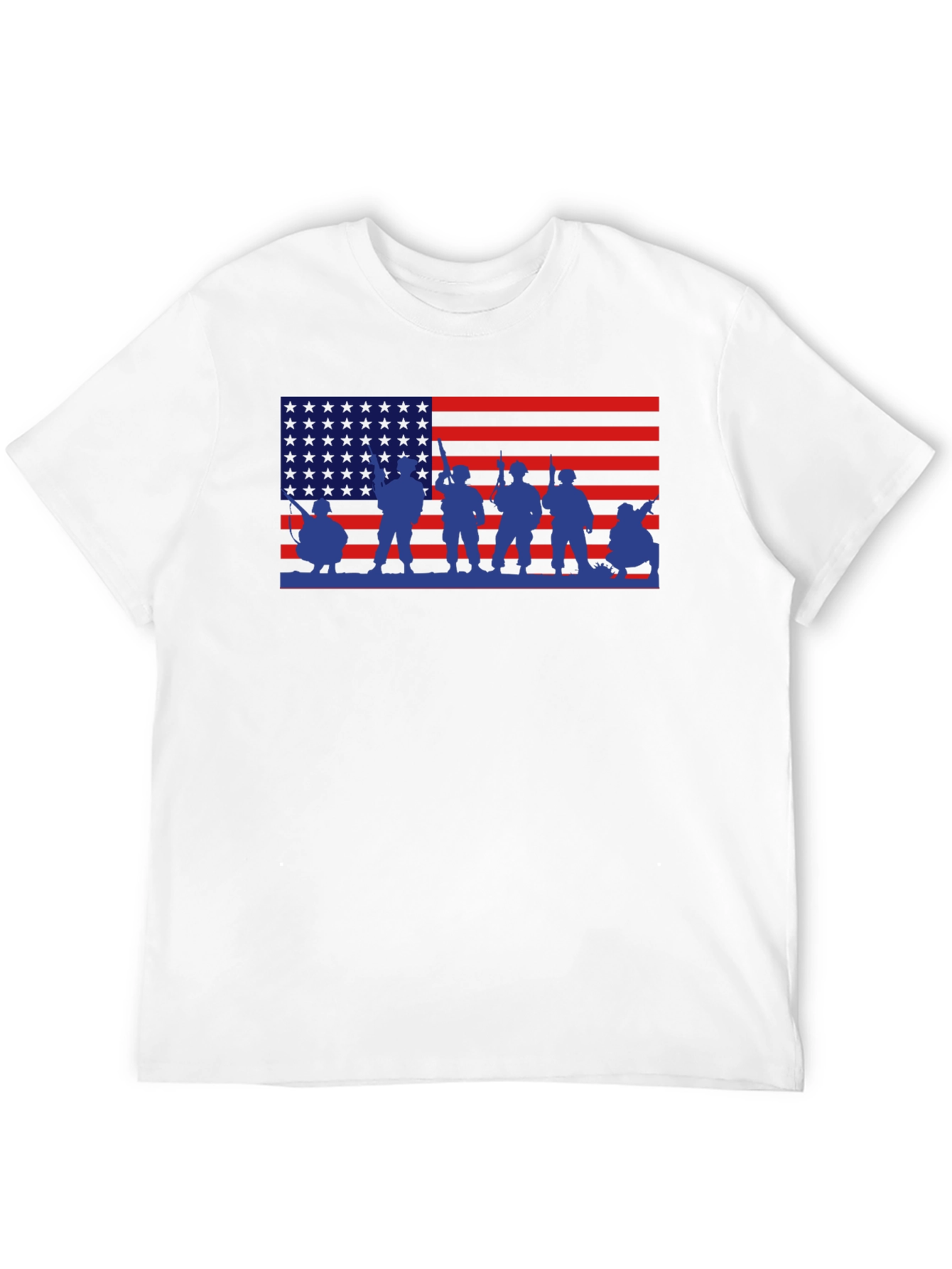 Patriotic American Flag Military Graphic T-Shirt