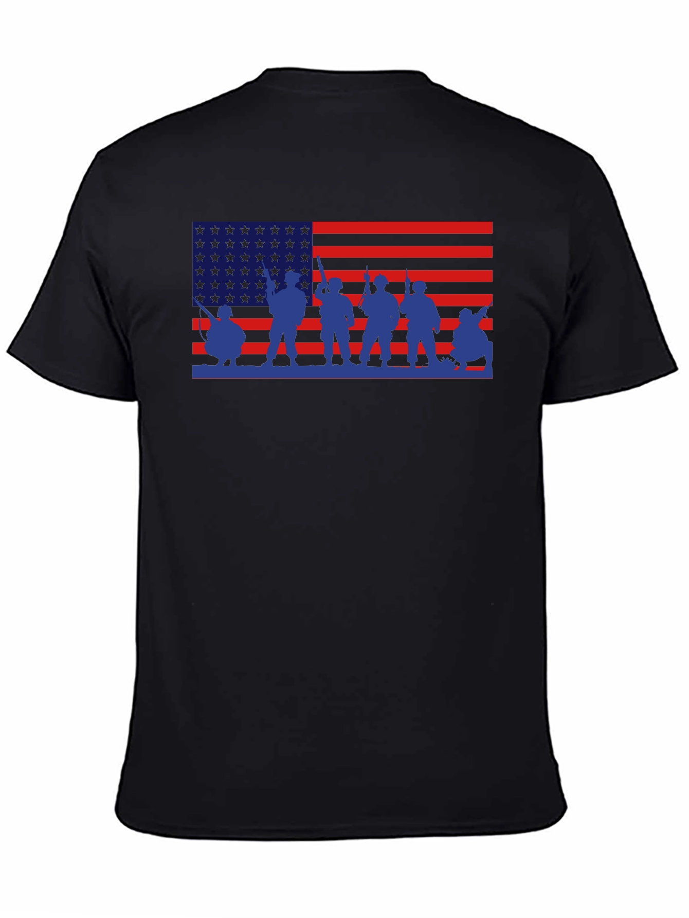 Patriotic American Flag Military Graphic T-Shirt