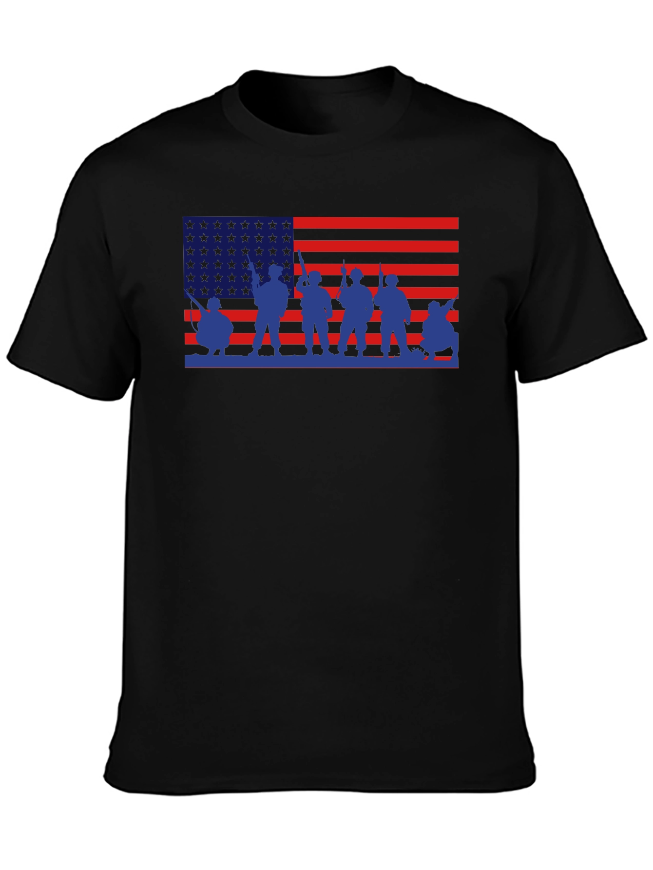Patriotic American Flag Military Graphic T-Shirt
