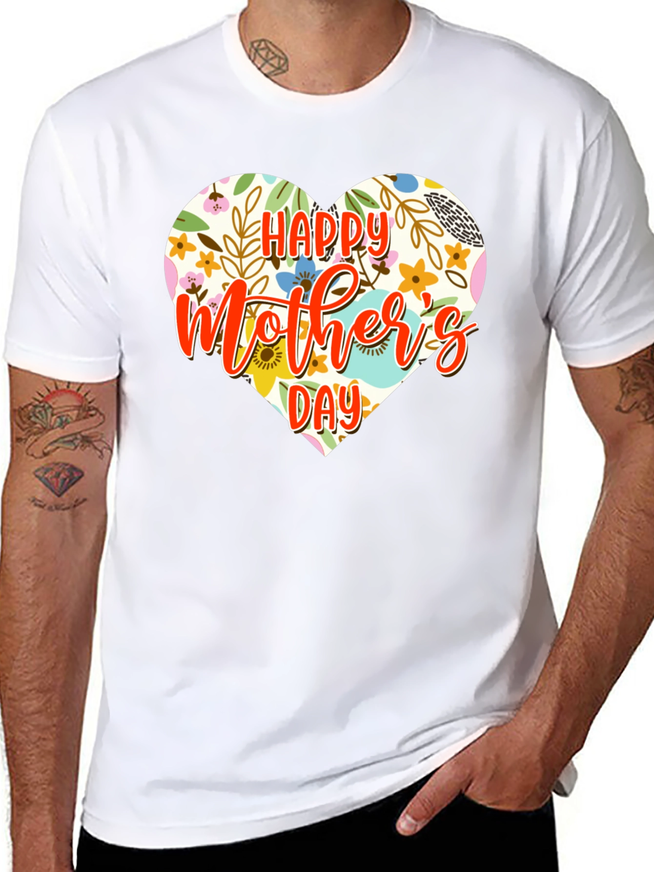 Happy Mothers Day Floral Heart T-Shirt
