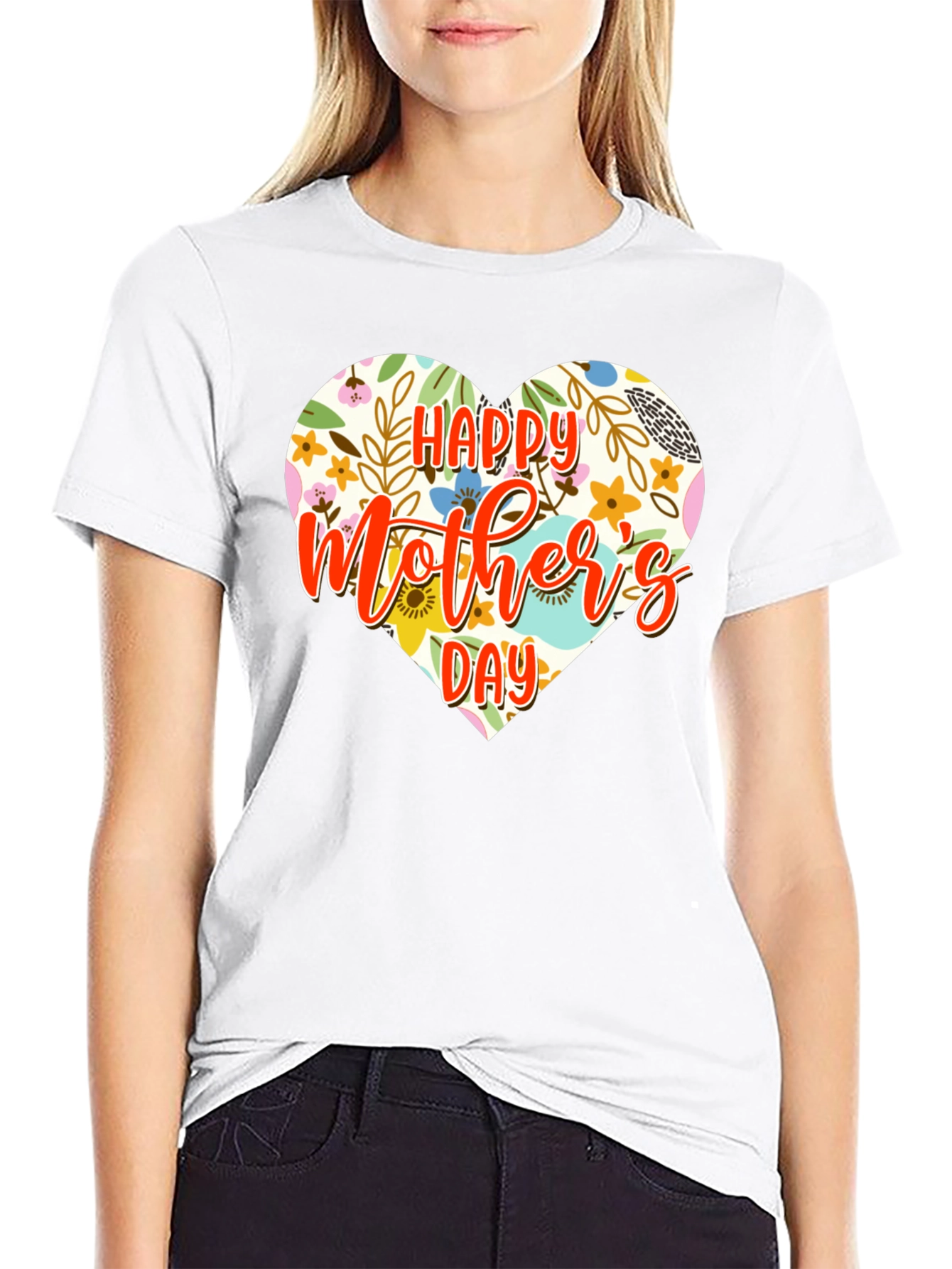 Happy Mothers Day Floral Heart T-Shirt