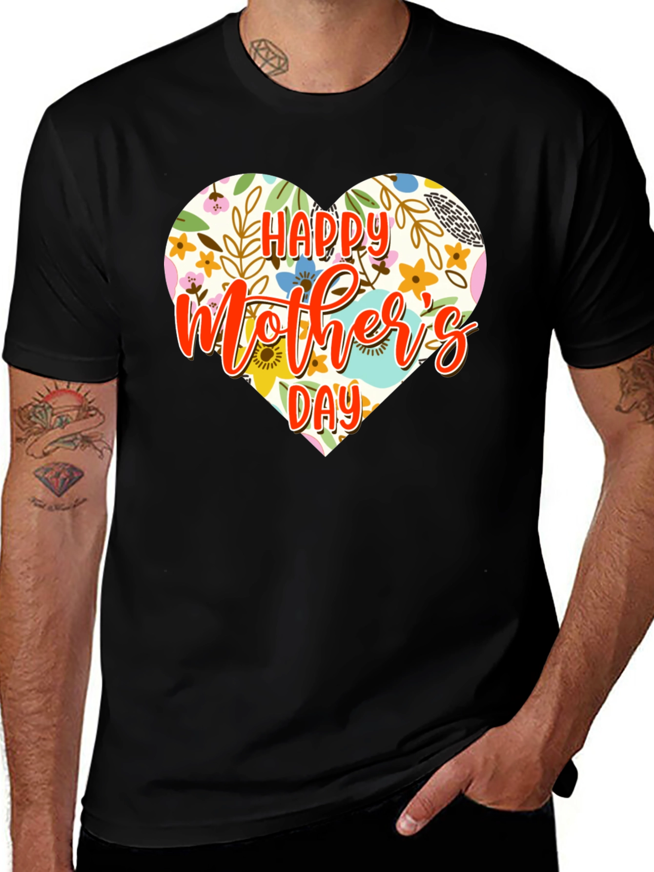 Happy Mothers Day Floral Heart T-Shirt