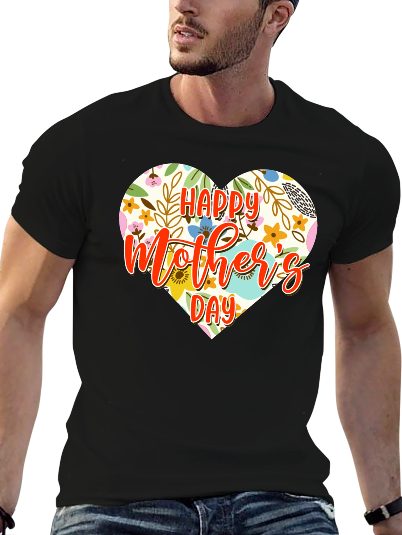 Happy Mothers Day Floral Heart T-Shirt