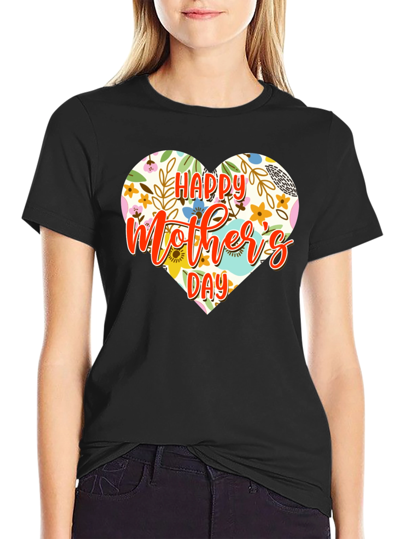 Happy Mothers Day Floral Heart T-Shirt