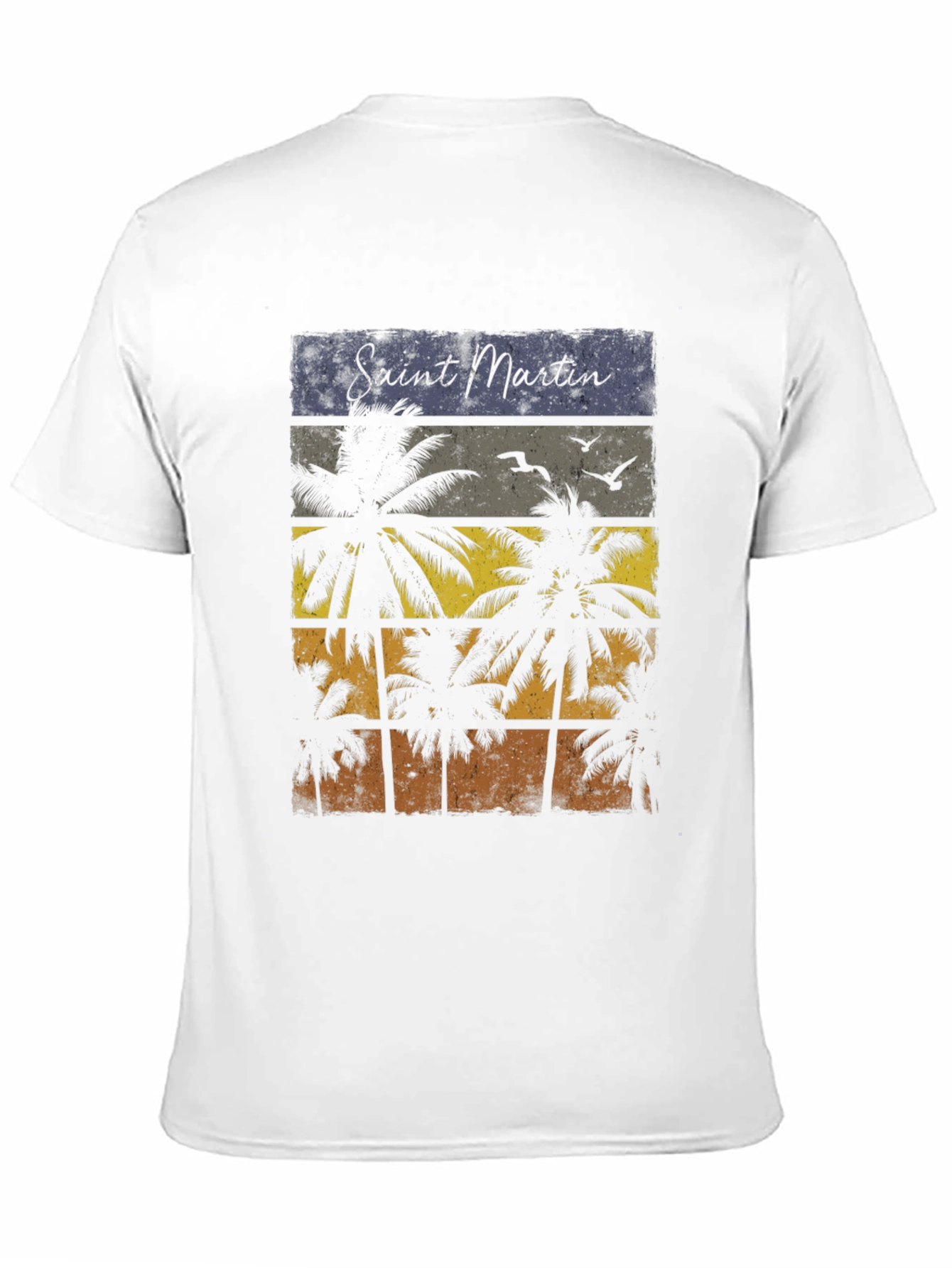 Saint Martin Palm Tree Graphic Tee - Retro Style