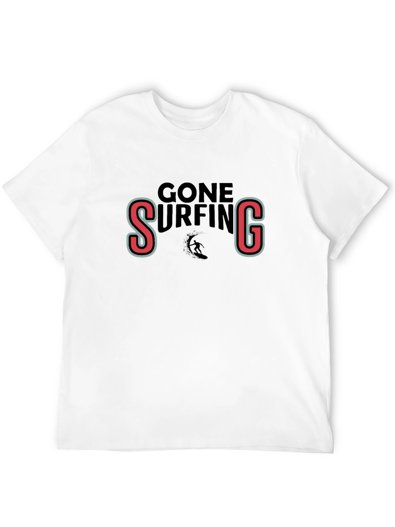 Gone Surfing Black Graphic Tee Shirt