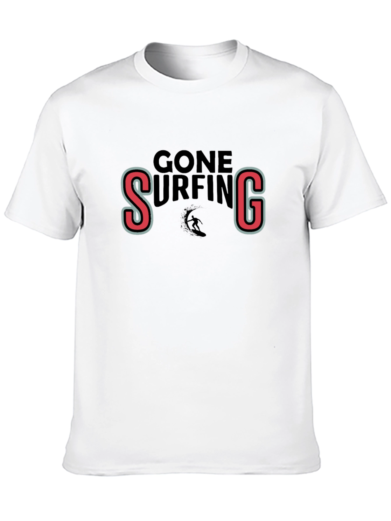 Gone Surfing Black Graphic Tee Shirt