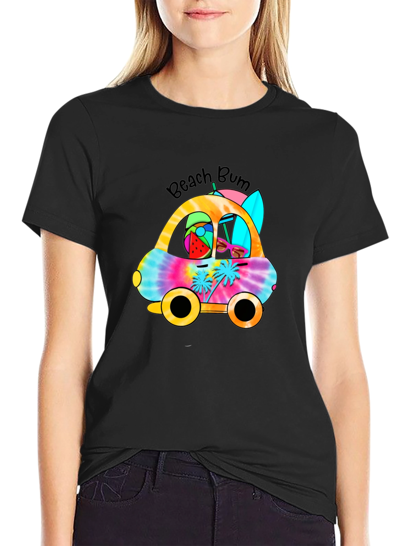 Beach Bum Tie Dye Car T-Shirt
