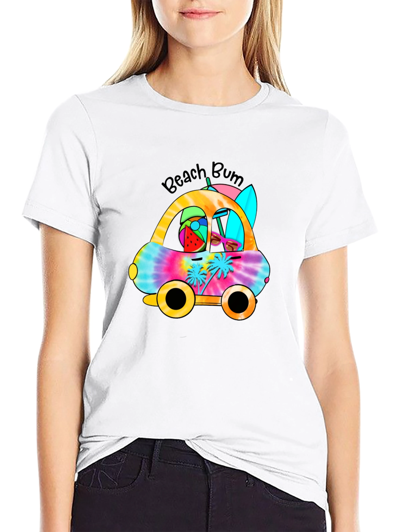 Beach Bum Tie Dye Car T-Shirt