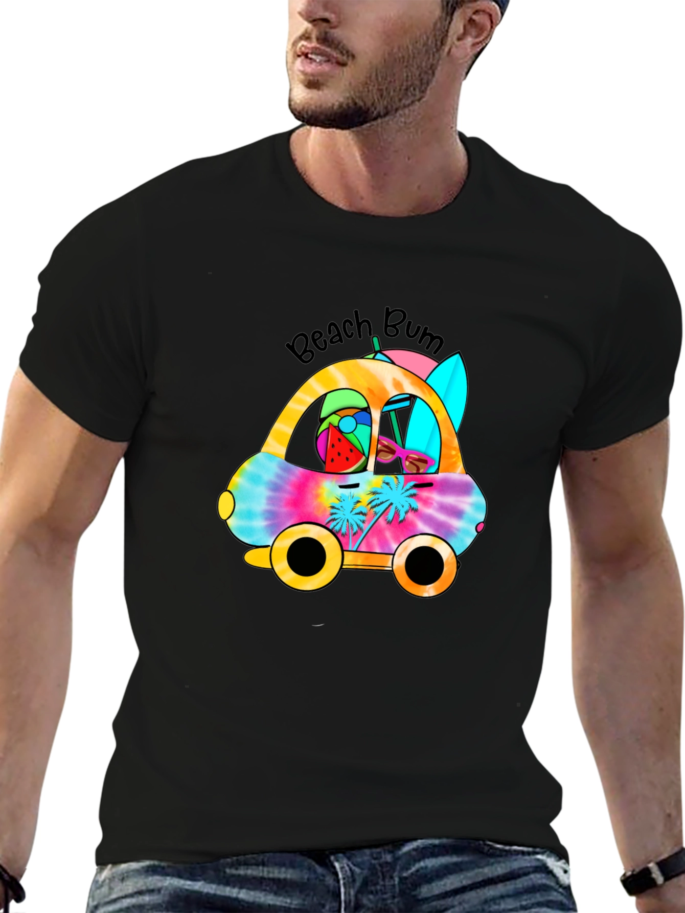 Beach Bum Tie Dye Car T-Shirt