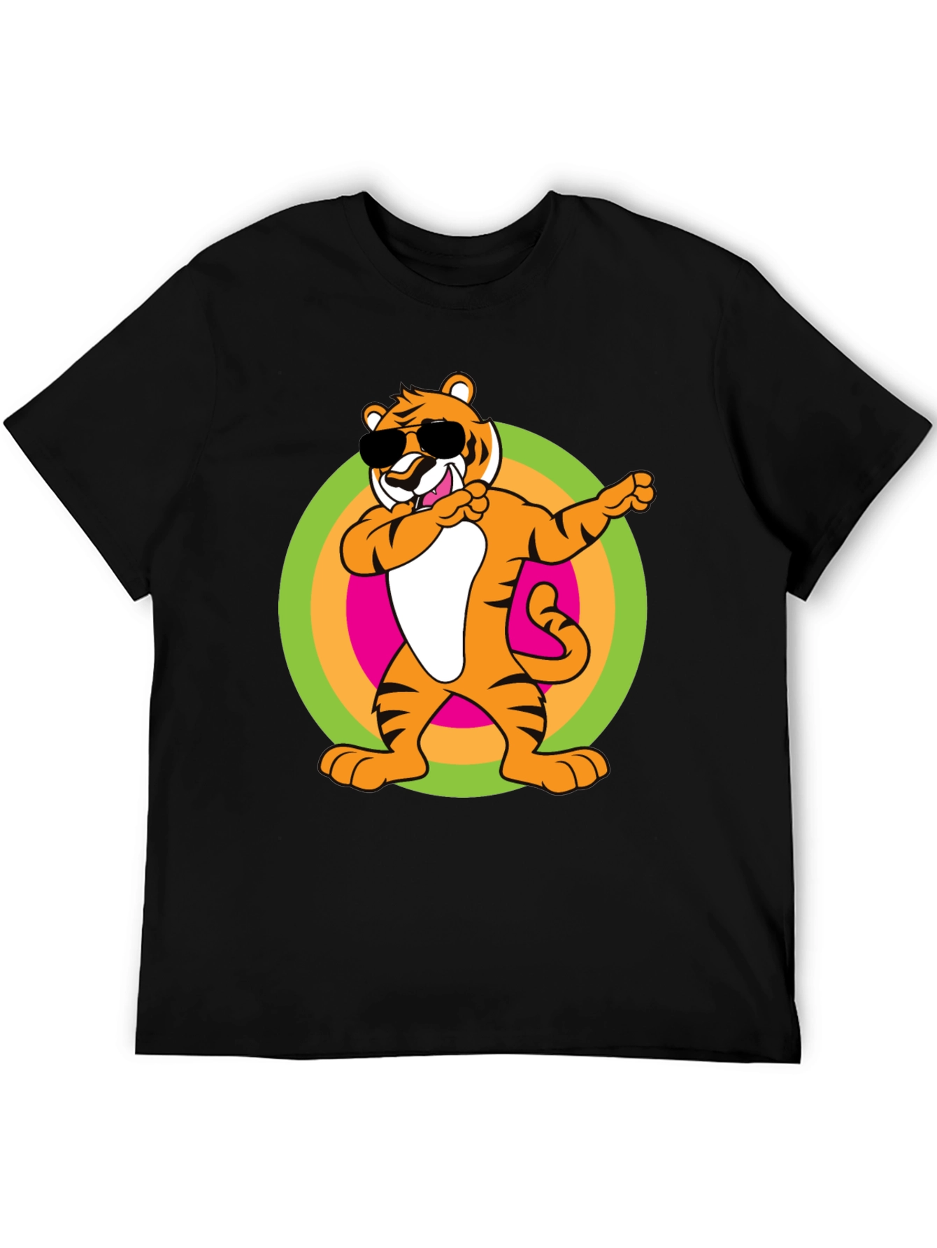 Dabbing Tiger Graphic Black T-Shirt