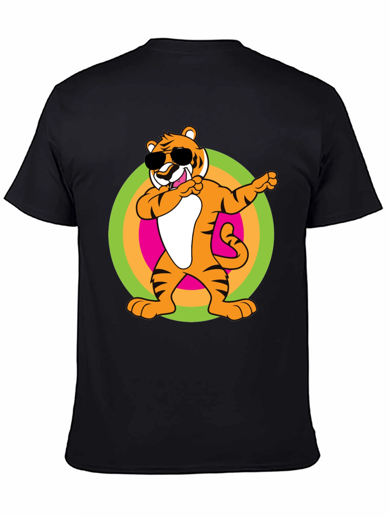 Dabbing Tiger Graphic Black T-Shirt