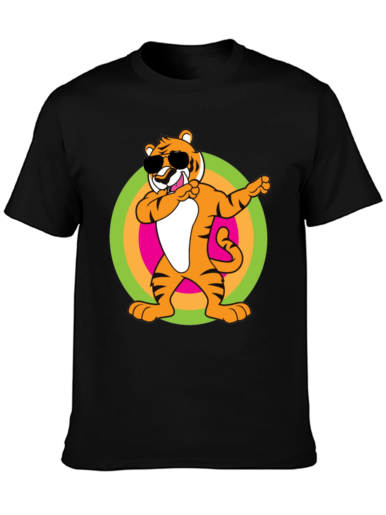Dabbing Tiger Graphic Black T-Shirt