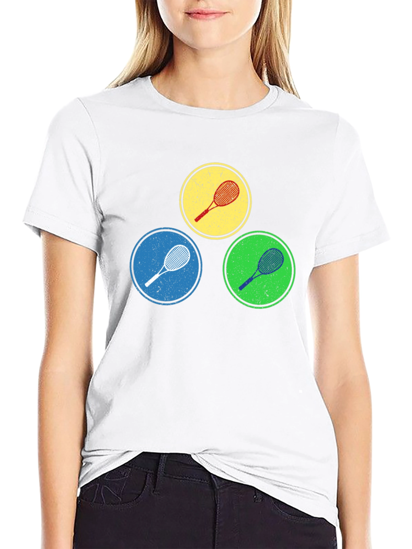 Tennis Racket Circles Graphic Tee