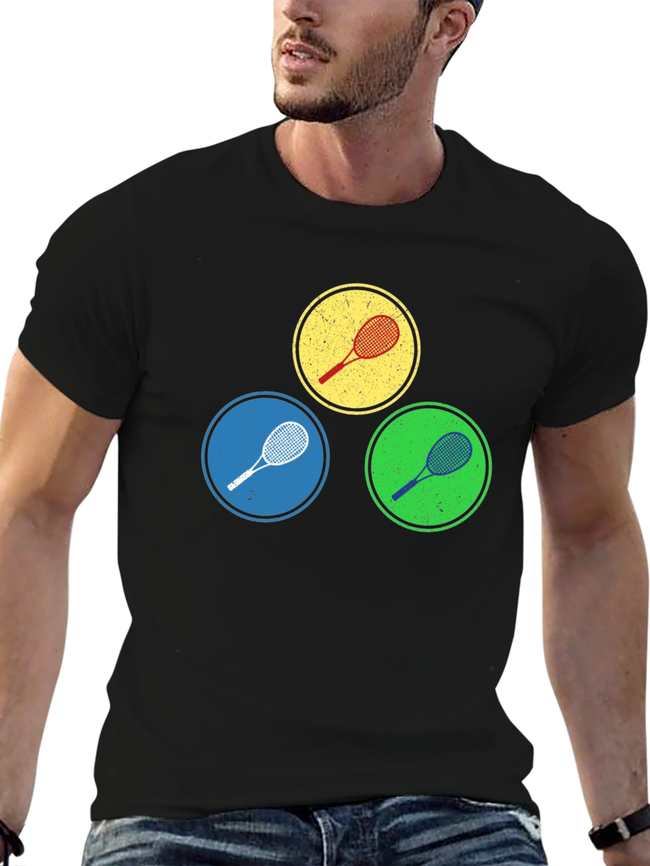 Tennis Racket Circles Graphic Tee
