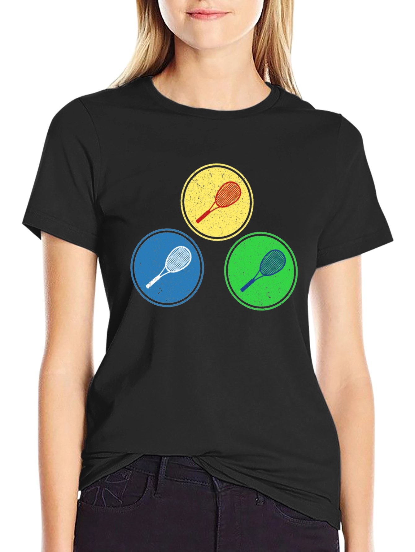 Tennis Racket Circles Graphic Tee