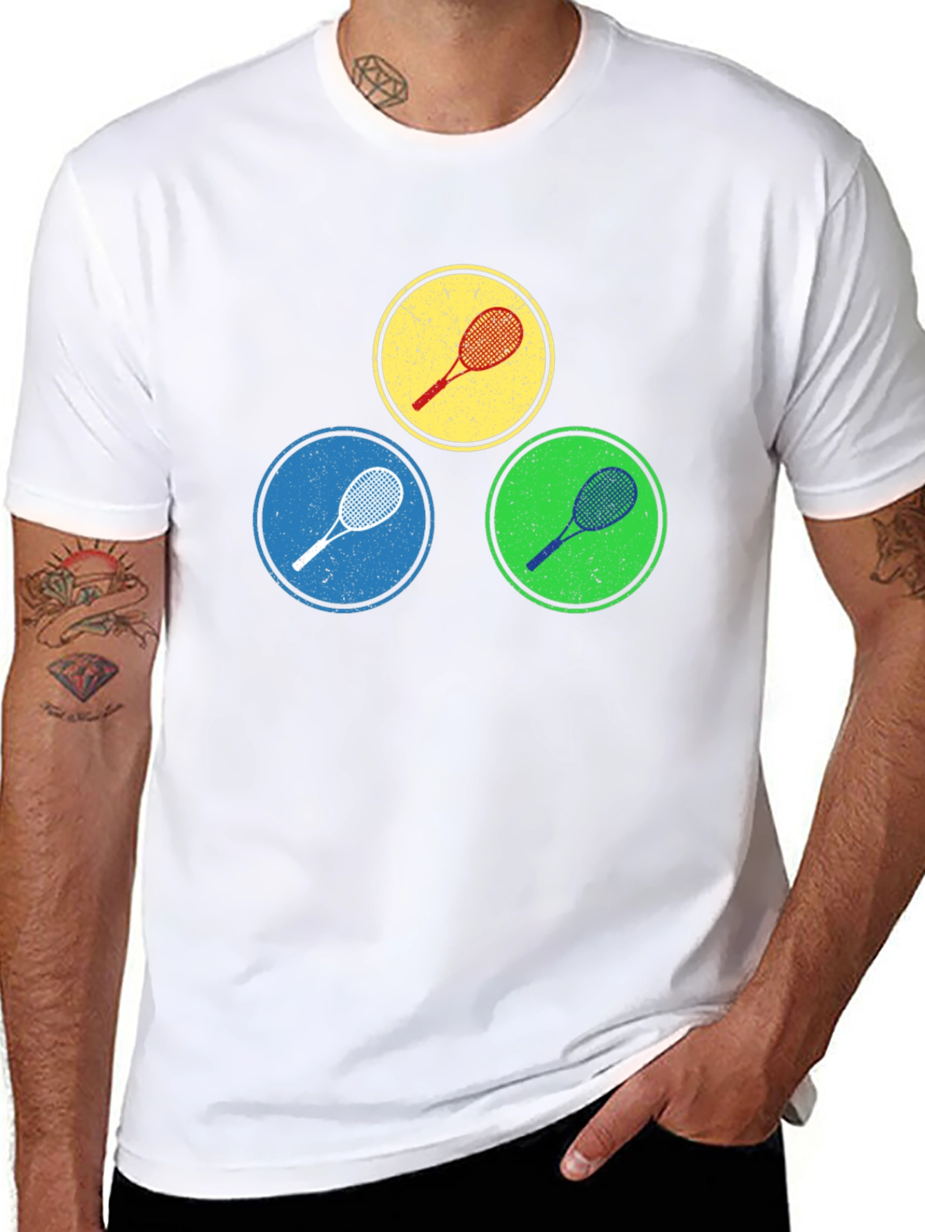 Tennis Racket Circles Graphic Tee
