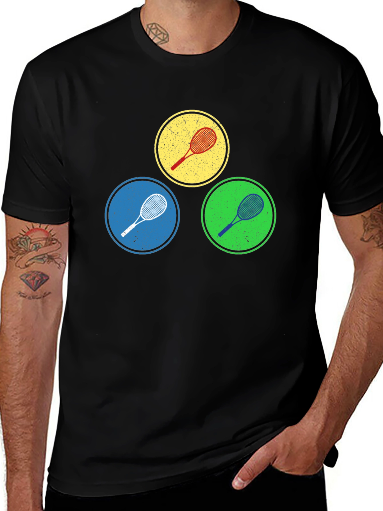 Tennis Racket Circles Graphic Tee