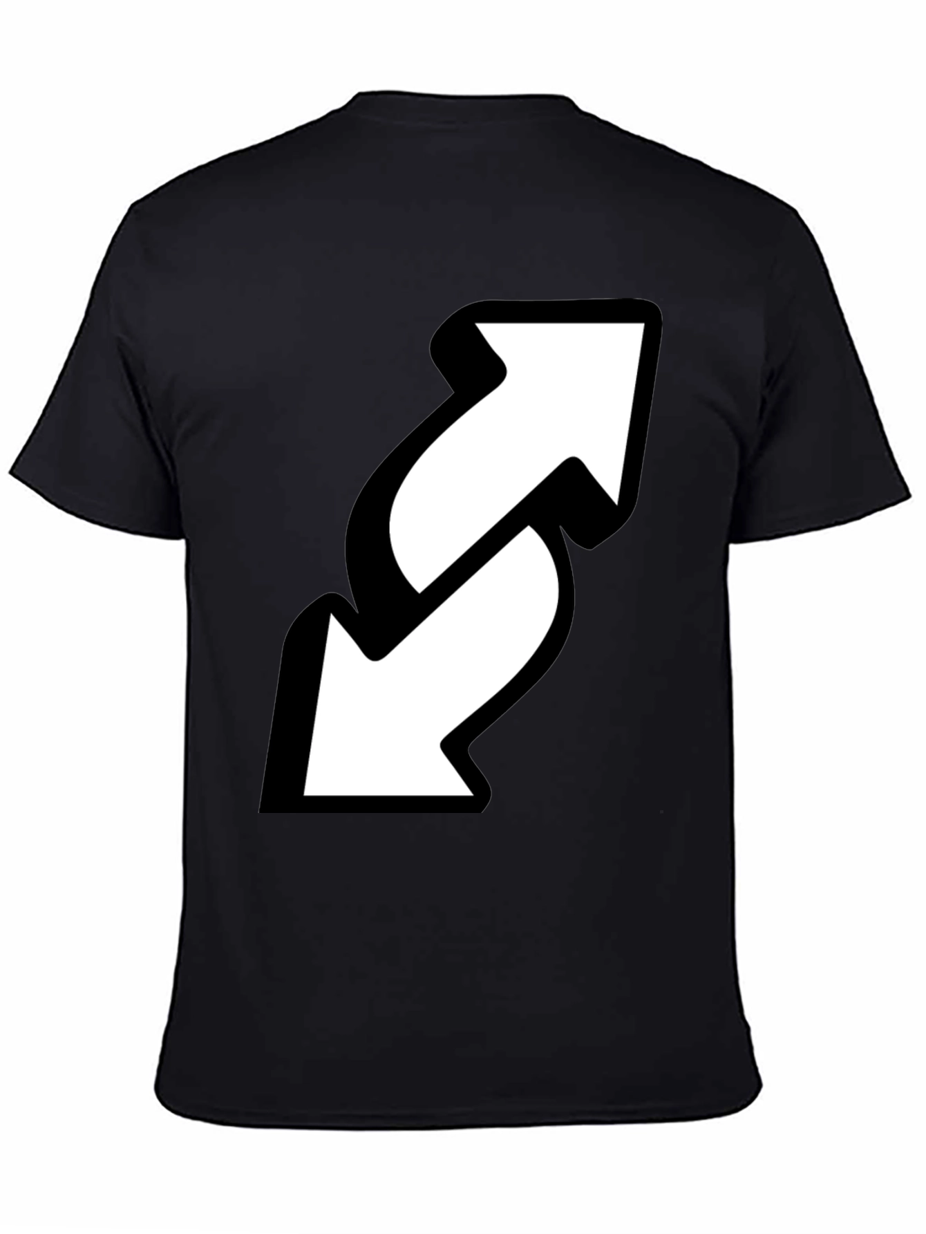Reverse Arrow Black T-Shirt - Novelty Graphic Tee