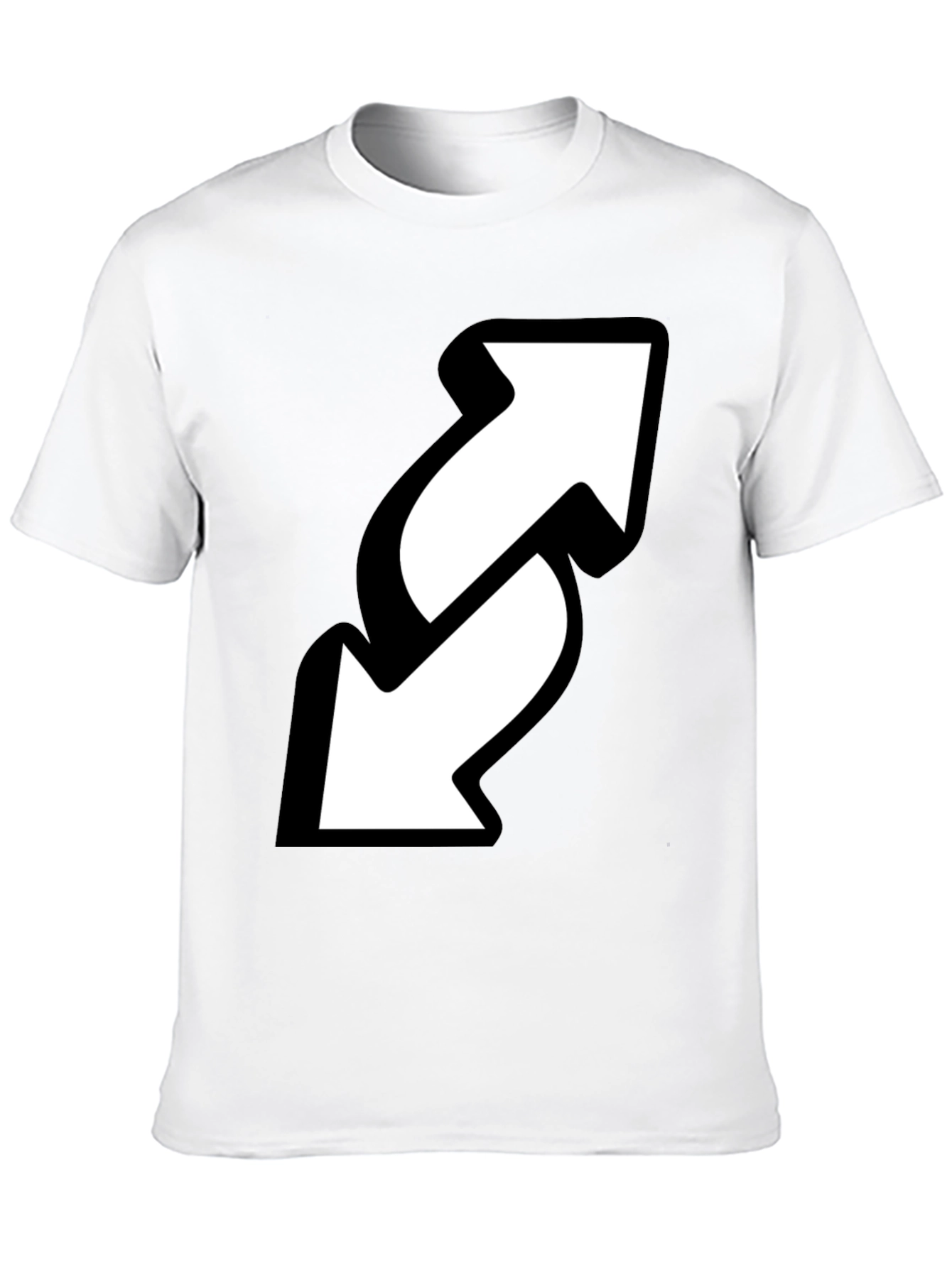 Reverse Arrow Black T-Shirt - Novelty Graphic Tee