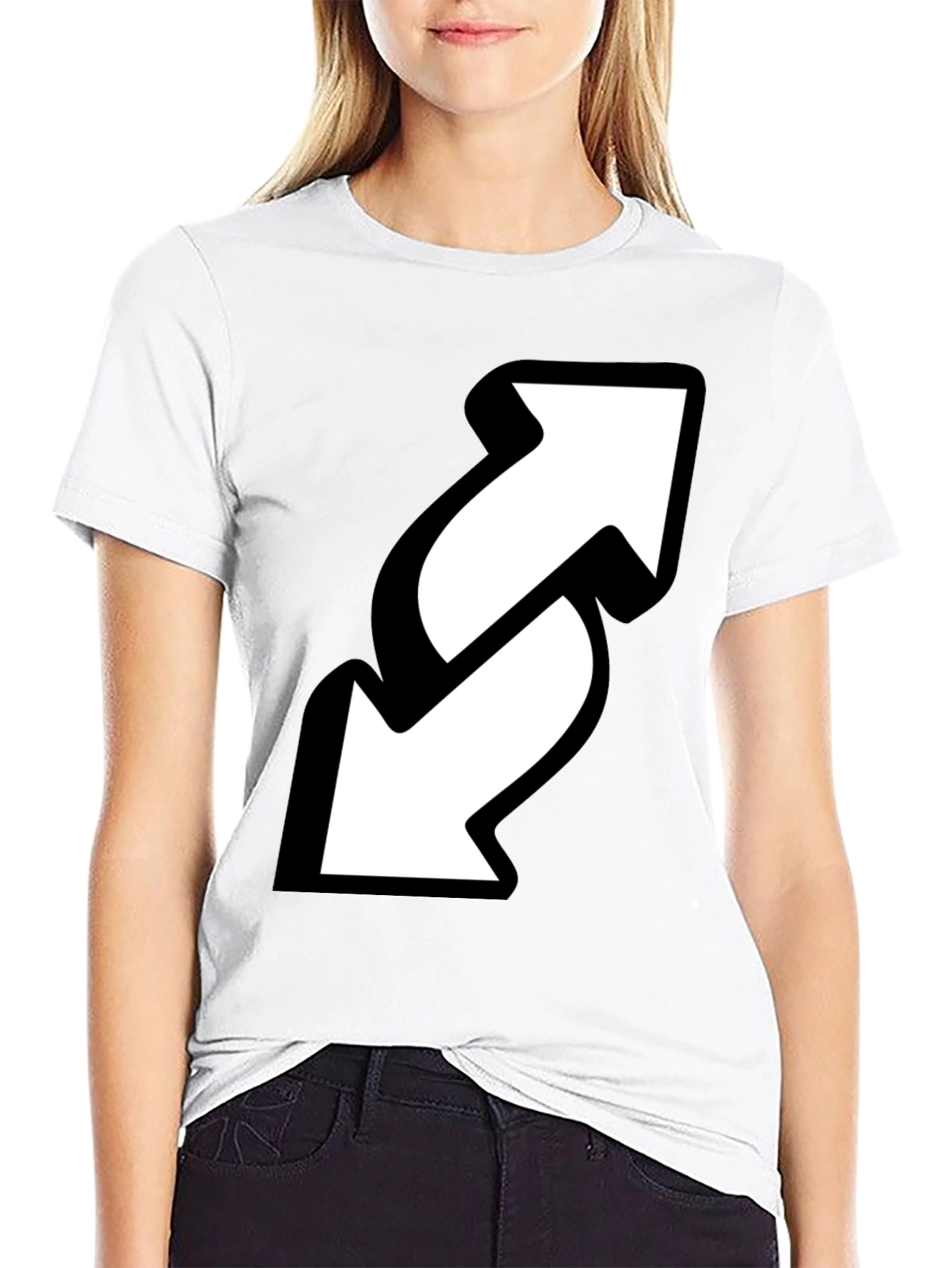 Reverse Arrow Black T-Shirt - Novelty Graphic Tee