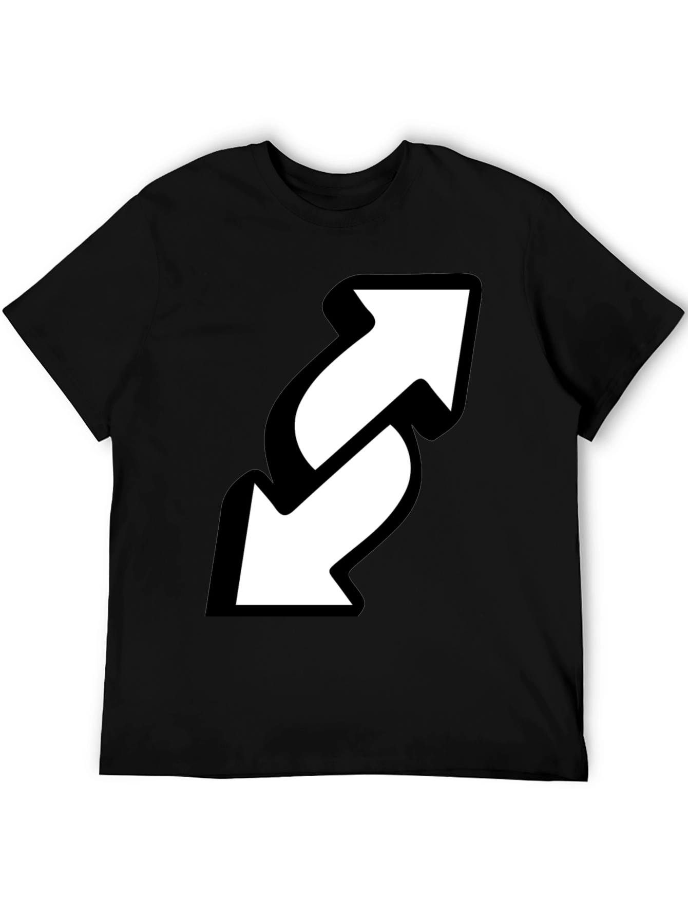 Reverse Arrow Black T-Shirt - Novelty Graphic Tee