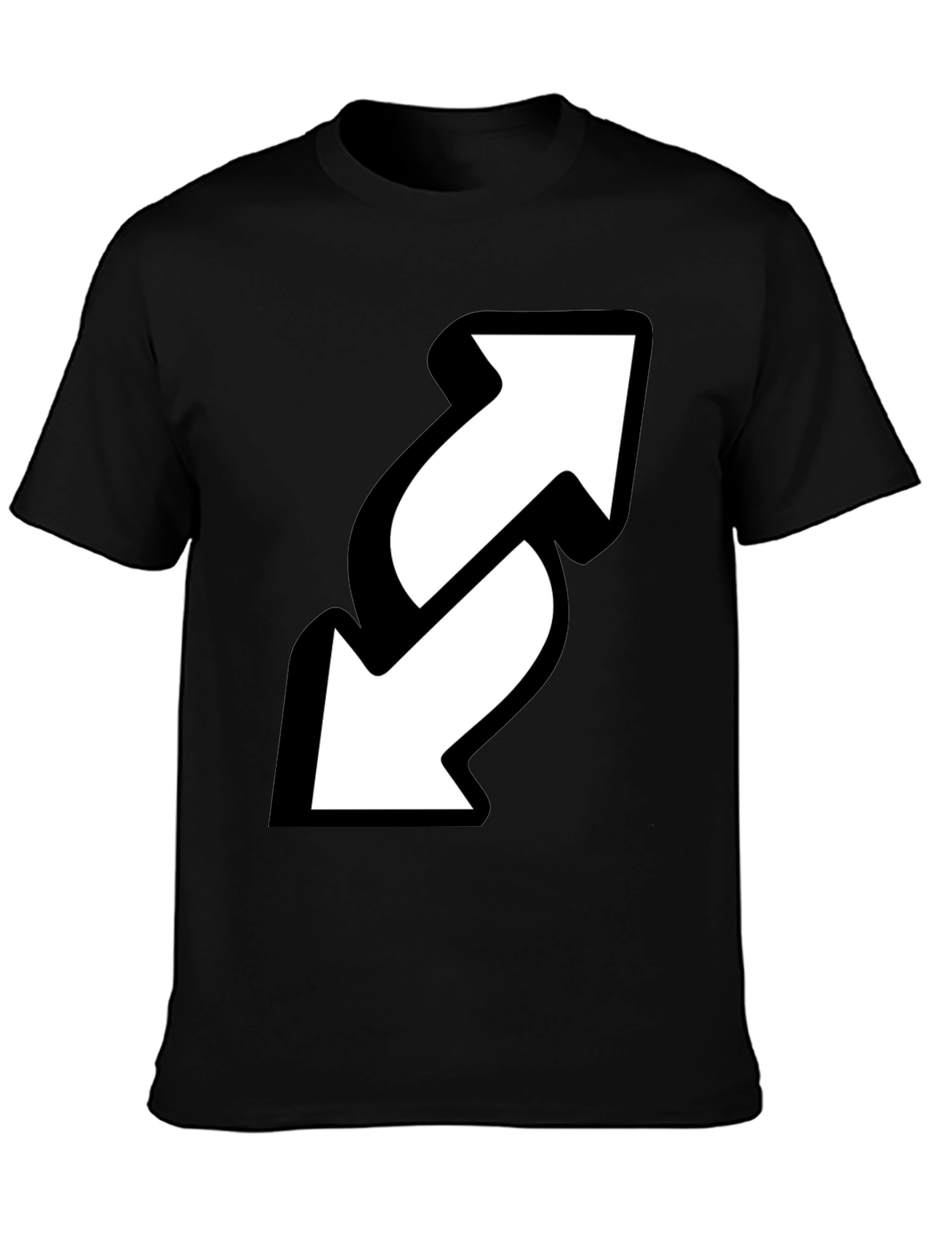 Reverse Arrow Black T-Shirt - Novelty Graphic Tee
