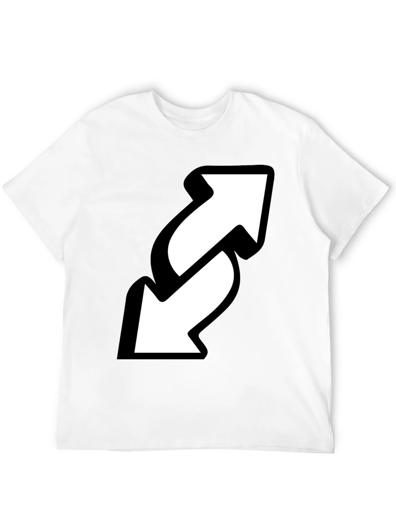 Reverse Arrow Black T-Shirt - Novelty Graphic Tee