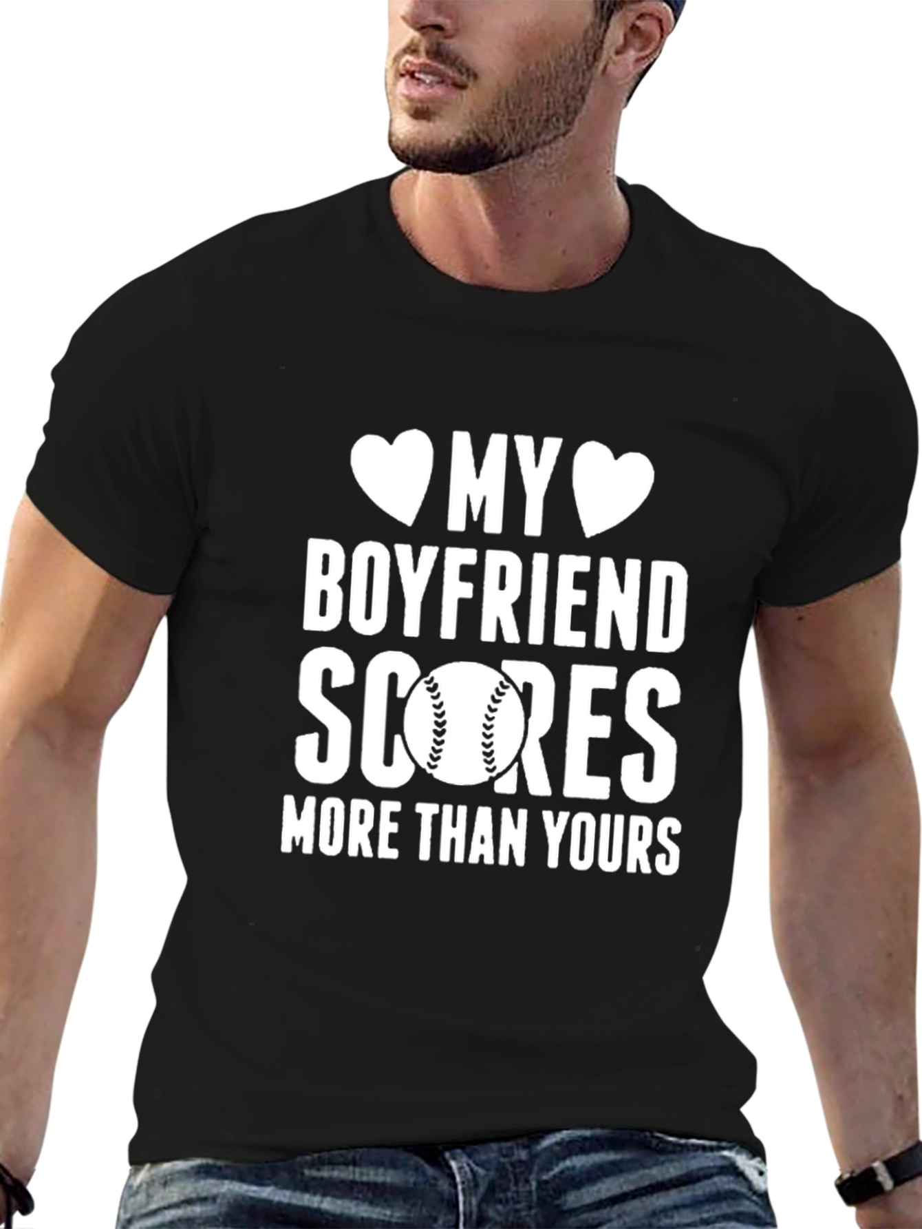 My Boyfriend Scores Baseball T-Shirt