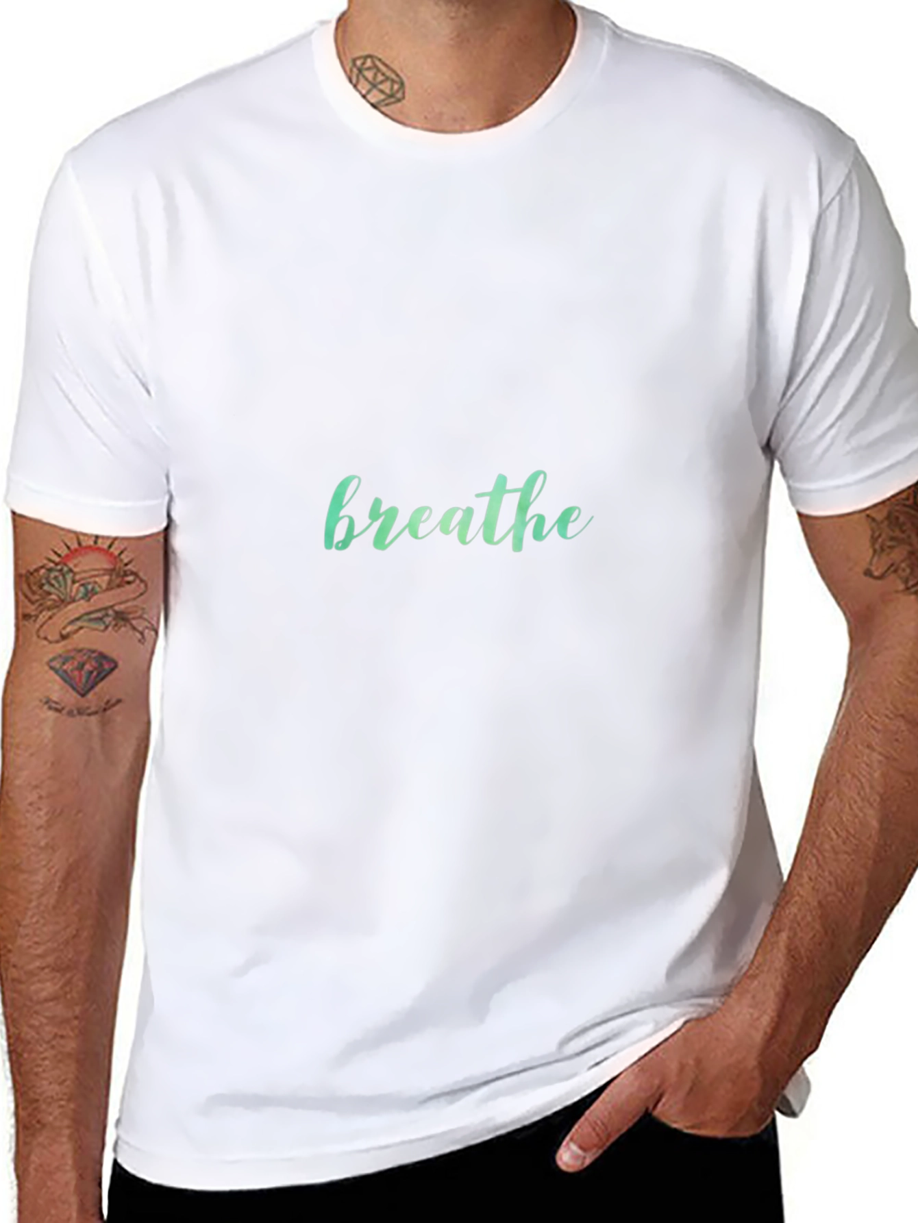 Mens Black Breathe Graphic T-Shirt