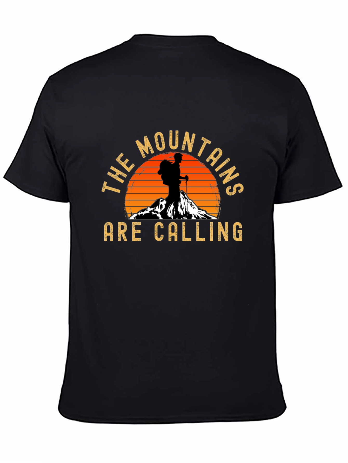 Mountains Are Calling Black Graphic Tee