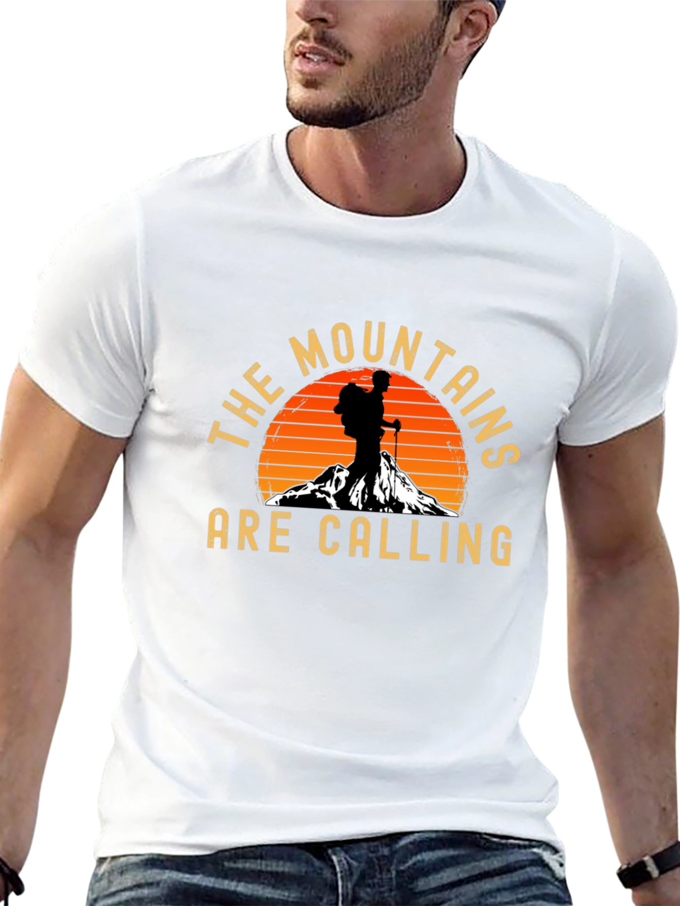 Mountains Are Calling Black Graphic Tee