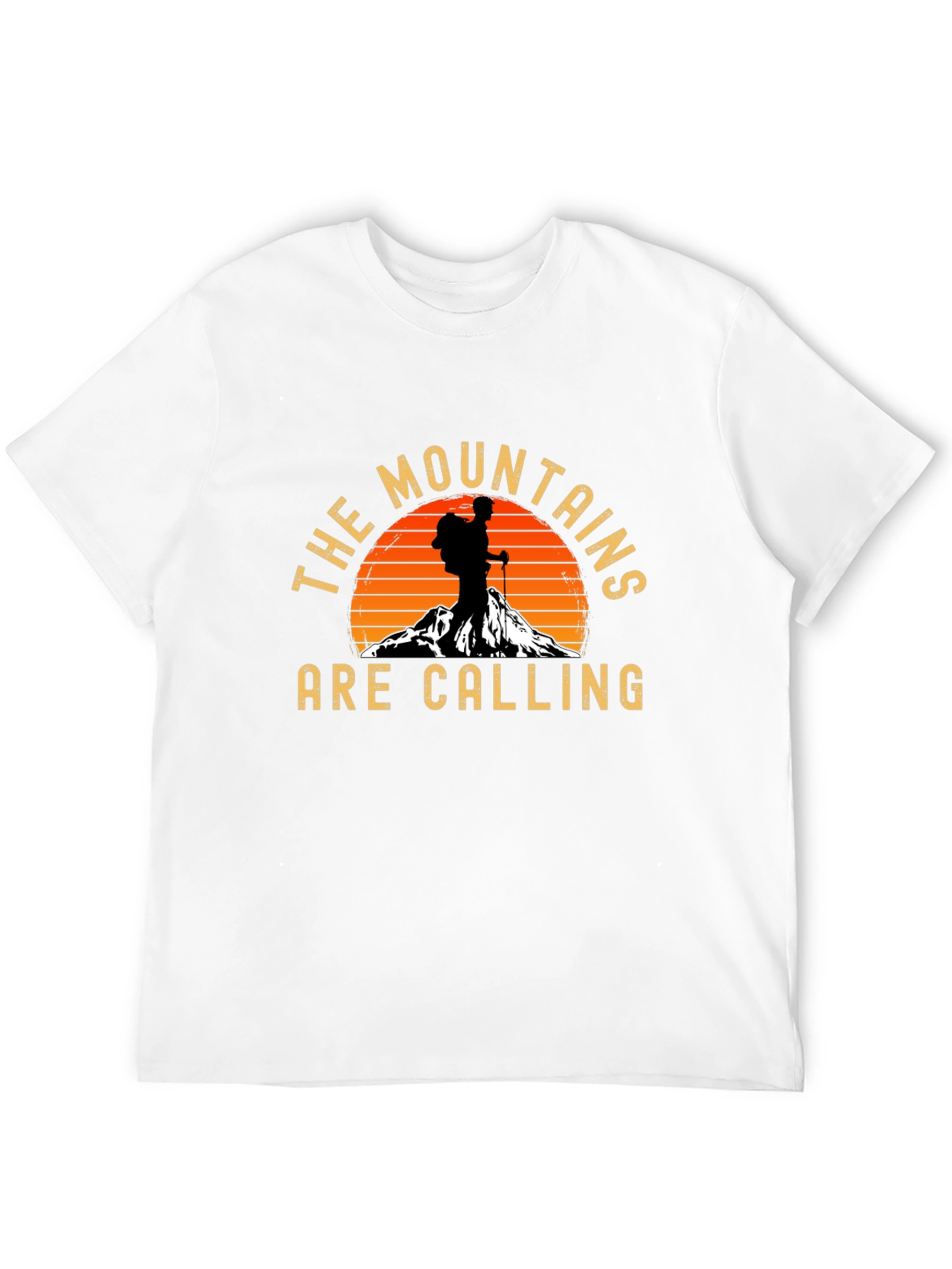 Mountains Are Calling Black Graphic Tee
