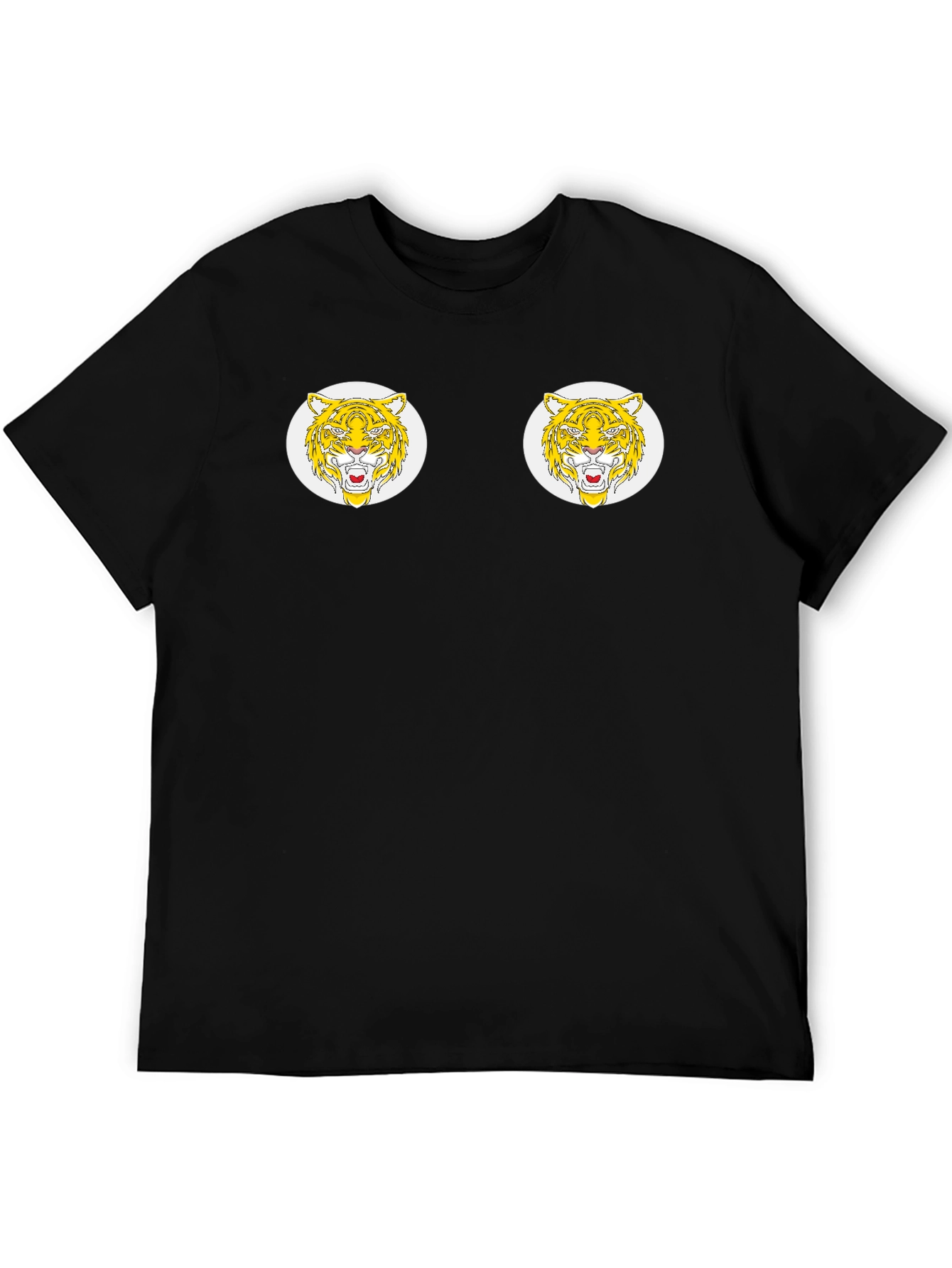 Tiger Face Graphic Print Black T-Shirt