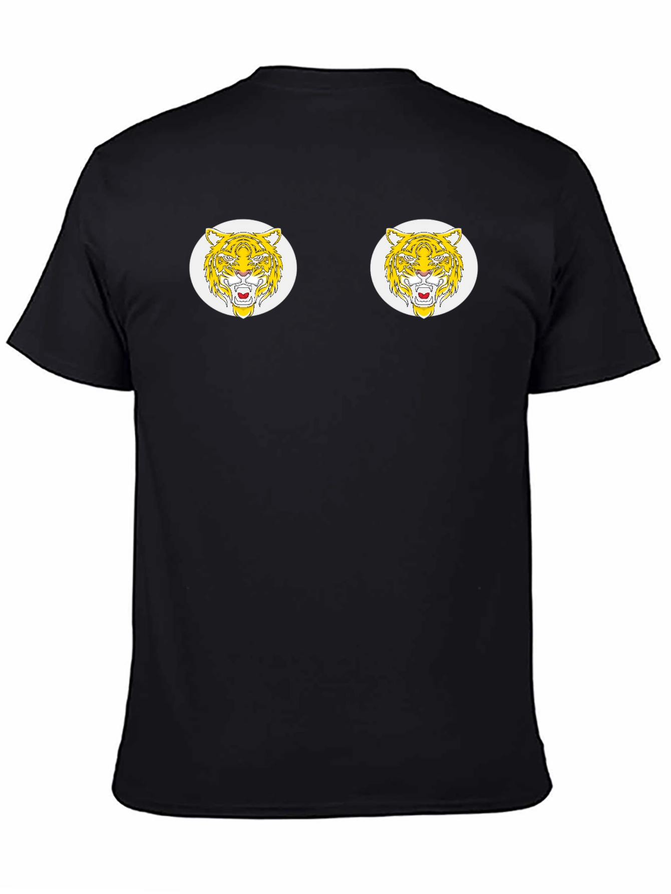 Tiger Face Graphic Print Black T-Shirt