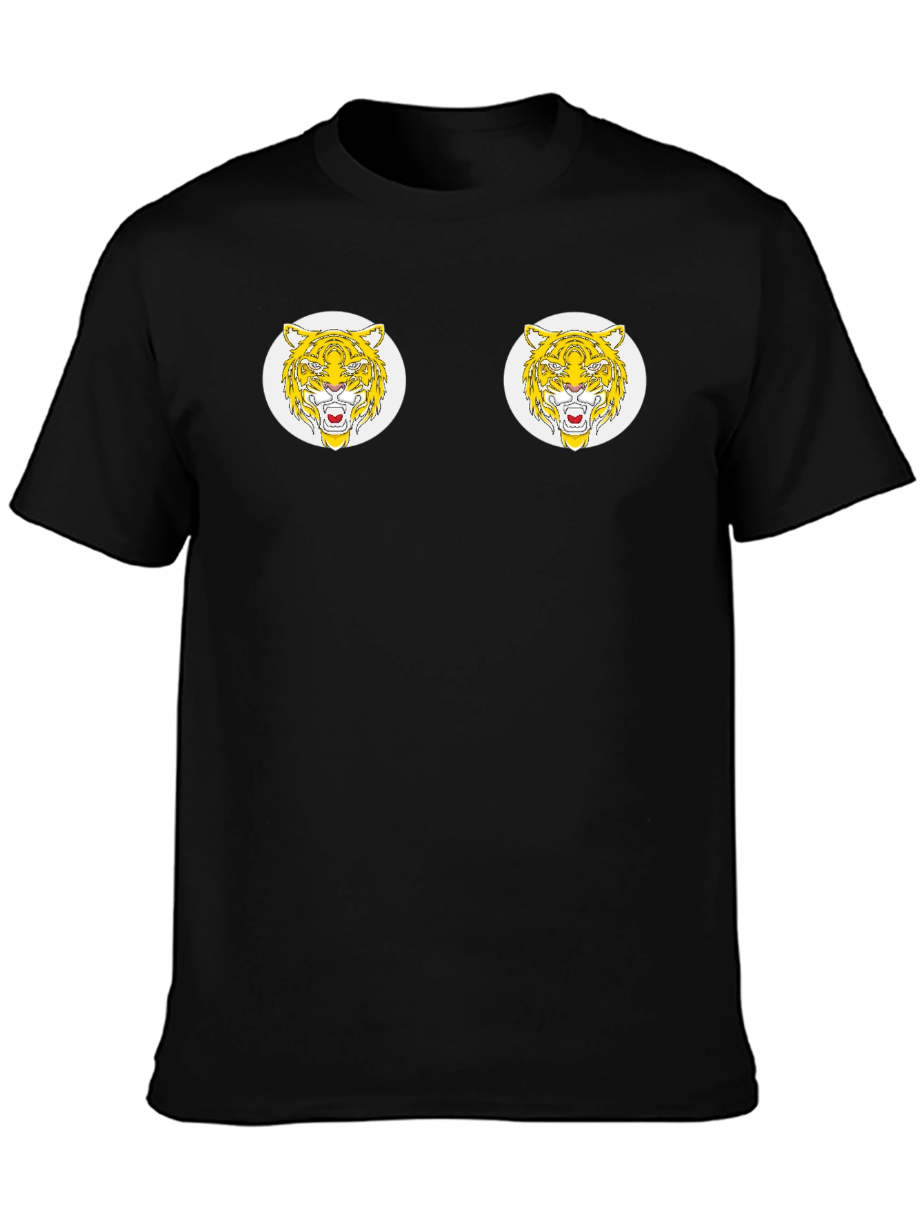 Tiger Face Graphic Print Black T-Shirt