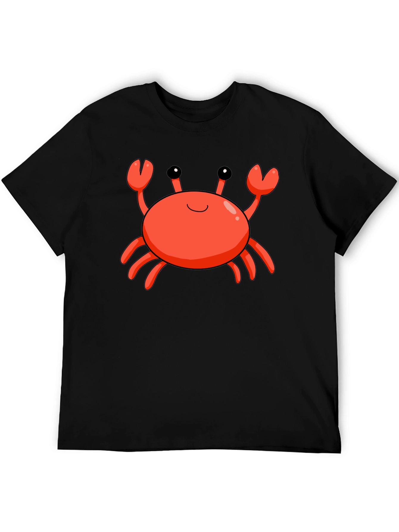 Cartoon Crab Black T-Shirt