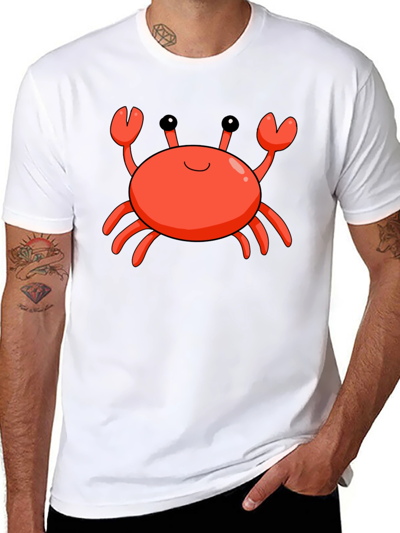 Cartoon Crab Black T-Shirt