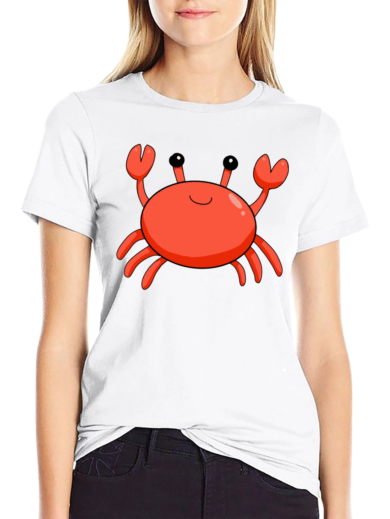 Cartoon Crab Black T-Shirt