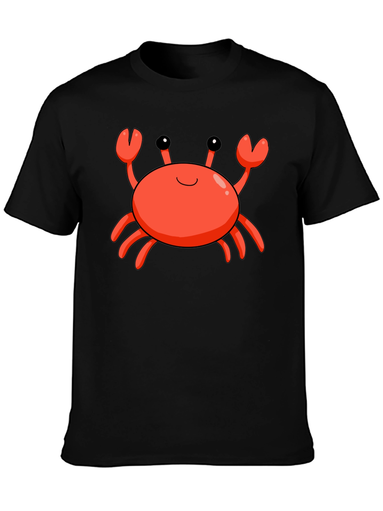Cartoon Crab Black T-Shirt
