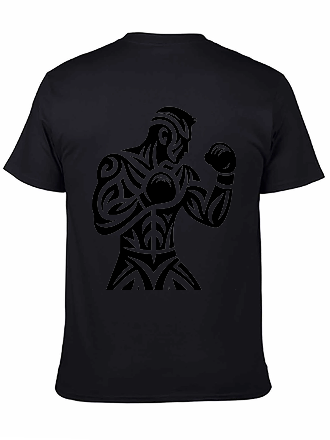 Tribal Boxer Graphic Tee - Black