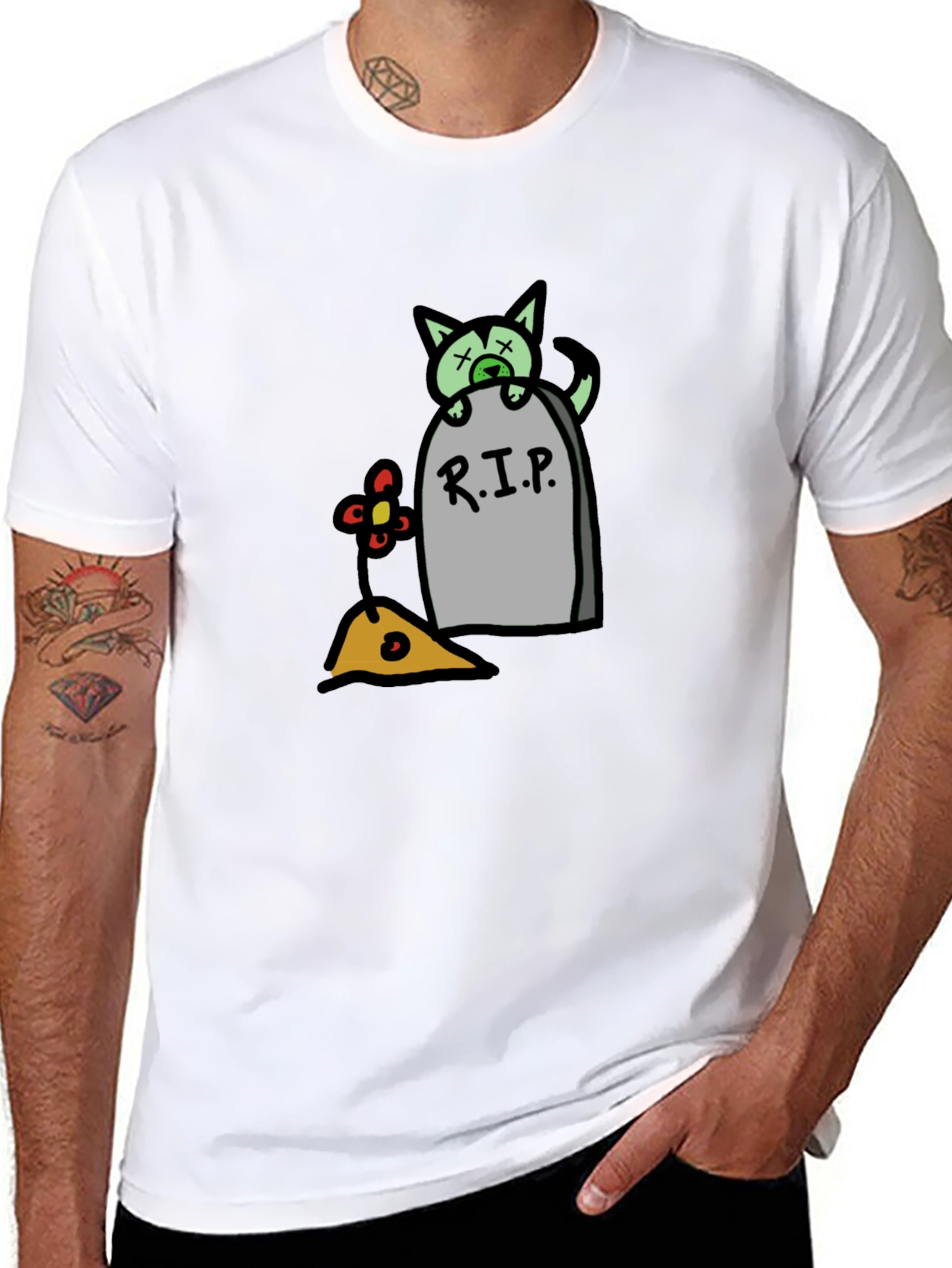 RIP Cat Tombstone T-Shirt