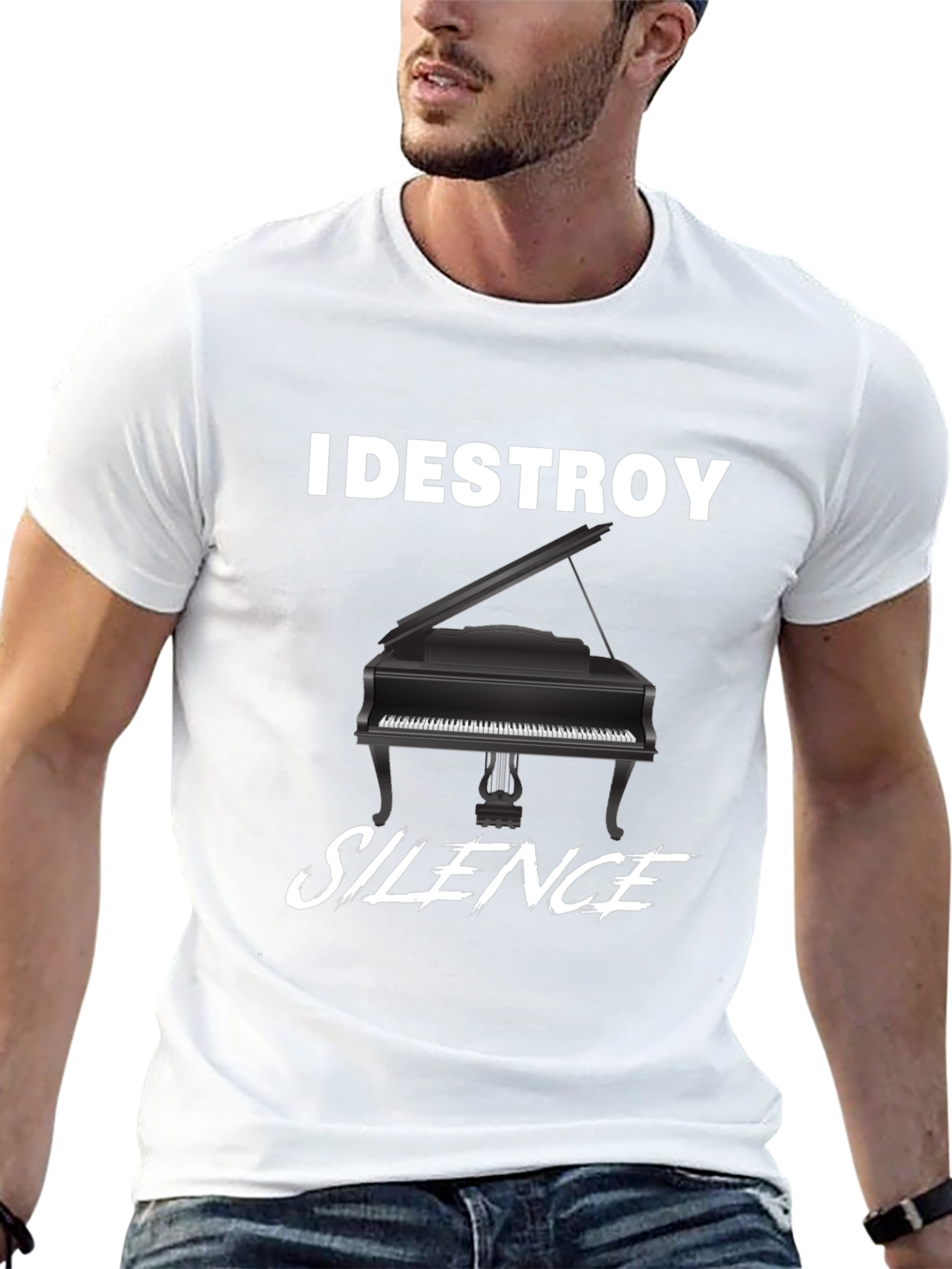 I Destroy Silence Piano Graphic T-Shirt
